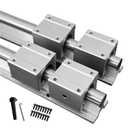 2Pcs SBR20-1200mm Slide Linear Rail with 4Pcs SBR20UU Square Type Bearings Block for Fully Supported 20mm Linear Rail Length 47.2 inch(1200mm)