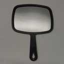 PROTECLE Hand Mirror, 10.3" L x 7.4" W Salon Barber Hairdressing Handheld Mirror with Handle, Square Black