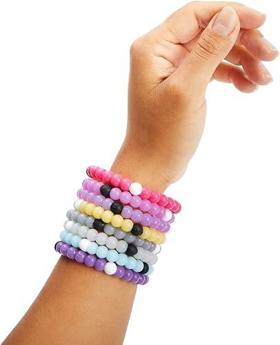 FROG SAC 8 Beaded Bracelets for Girls, Silicone Bracelet Pack for Kids, Cute Bead Bracelets, VSCO Girl Birthday Party Favors for Teens