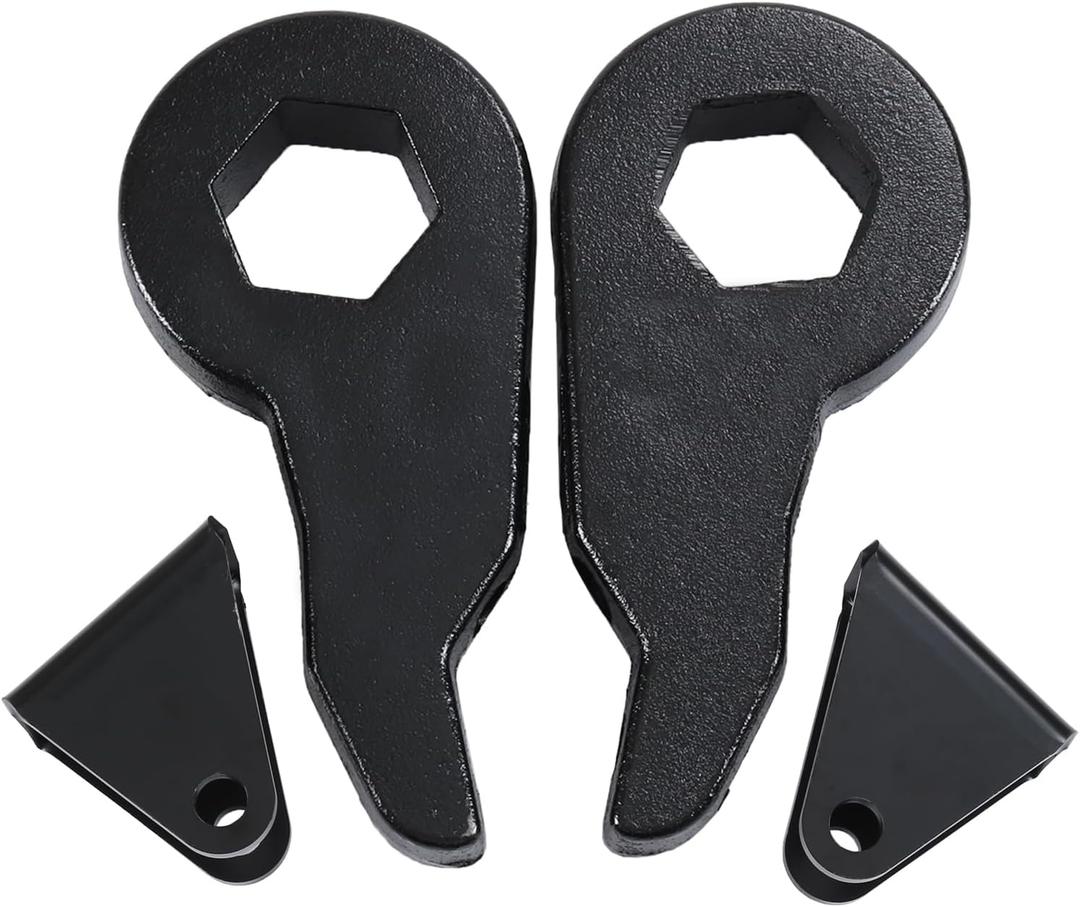 1"-3" Torsion Bars Key with Shock Extender Brackets Compatible with Chevy Silverado GMC Sierra 1500HD 2500HD 3500HD 2001-2010, 1-3 Inch Adjustable Suspension Leveling Lift Kits