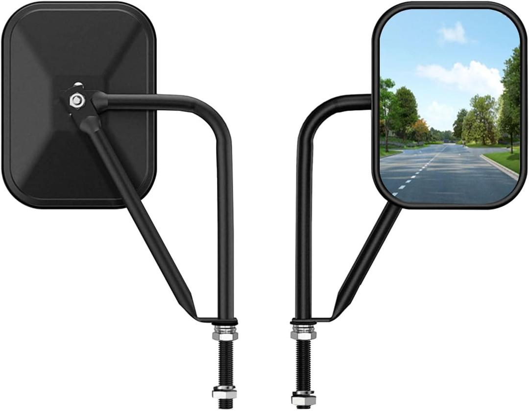 Door Off Mirror Compatible with Jeep Wrangler JK JL & Unlimited, Wider View Easy-Install Door Hinge Side Mirrors for Wrangler JK JL Unlimited