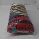 Western Comforter Set Queen Size,Southwest Tribal Bedding Set Retro Aztec Pattern Quilted Duvet 3pcs for Kids Girls Boys Women Room Decor,Brown Red and Cyan Stripes Duvet Insert,2 Pillowcases