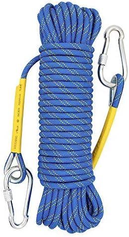 X XBEN Outdoor Climbing Rope 10M(32ft) 20M(64ft) 30M(96ft) 50M(160ft) 70M(230ft) 152M(500FT) 352M(1000FT) Static Rock Climbing Rope for Escape Rope Ice Climbing Equipment Fire Rescue Parachute (Blue)