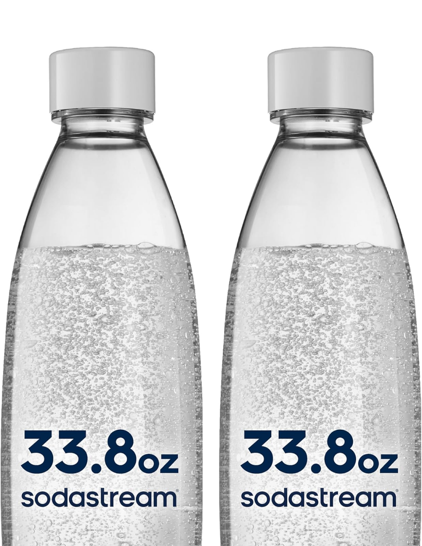 sodastream White 1L Slim Carbonating Bottles Twin Pack, Pack of 2