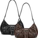 JATEBI Y2k Purses for Women 2 Pack, Punk Top Handle Women's Hobo Shoulder Bag Clutch Purse Goth Handbag Trendy Underarm Bag for Women