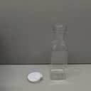 GUSTO [50 oz - 6 Pack] Plastic Carafe with Lid, Large Capacity Square Base - Clear Pitcher with Flip Top Lid, Easy-Pour Spout Juice Containers with Lids - Perfect for Mimosa Bar, Water, and Cold brew