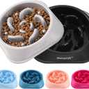MateeyLife Slow Feeder Dog Bowls 2PCS, Anti-Choking Puzzle Dog Food Bowls, Anti-Slip Interactive Feeding Slow Down Eating, Bloat Stop Maze Dishes for Medium Large Breeds Gray&Black