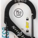 Nite Ize - LSB4-01-R3 LSB4-11-R3 S-Biner Slide Lock Carabiner, Black, #4