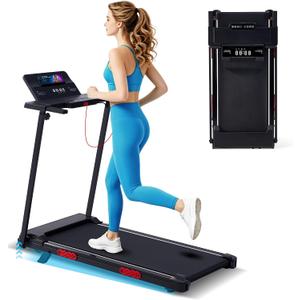 Portable Treadmill with Incline, Walking Pad with Handle Bar for Home, 3.5HP Small Walking Pad Treadmill with Incline and Handles, Electric Mini Treadmills for Home Exercising, 0.6-10MPH, 400LBS