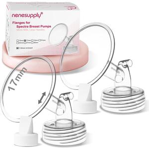 Nenesupply 17mm 2 pc Flanges Duckbill Valves Compatible with Spectra S2 S1 9 Plus Synergy Gold Breastpump Replacement to Spectra Pump Parts Flange Accessories Wide Mouth Work with Backflow Protector