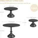 3 Set Black Cake StandDisplay Plate Dessert Cupcake Pastry Candy for PartyElegant Round Cylinder Columns tables for Weddings Cake StandsBirthday Party