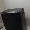 2 x 8 gal Stainless Steel Double Trash Can with Lid for Kitchen, Large Dual Trash and Recycle Bin Combo, Step-on Kitchen Metal Garbage Cans, PP Inner Buckets, Liner Rim, Matte Black