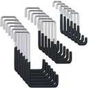 Hotop 20 Pcs Rafter Hanger Heavy Duty Large S Hooks Rafter Hanger for Garage Ladder Bike Fence Storage Organizer S Shaped Hooks(Black)