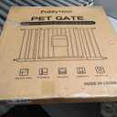 Metal Pet Gate with Cat Door, Adjustable Dog Gate for Doorways & Stairs, Pressure Mounted, Auto-Close, No Tools Needed, 29-45 Inches, Black