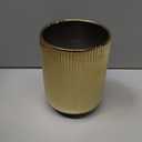 Utensil Holder, Ceramic Kitchen Gold Utensil Holder for Countertop,Cooking Utensil Crocks for Kitchen Counter 5.1 W x 6.6 H inchesstripes