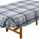 Oval Tablecloth, Waterproof Oval Plaid Table Cloth 54x72 Inch Machine Washable Fabric Table Cover for Kithchen Dining Decor