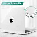 May Chen Case for MacBook Air 13/13.6-inch (M5/M4/M3/M2, 2022-2026 Models A3449 A3240 A3113 A2681), Lightweight | Closes Seamlessly | Ideal for Work Hard Shell Case, Clear Glitter