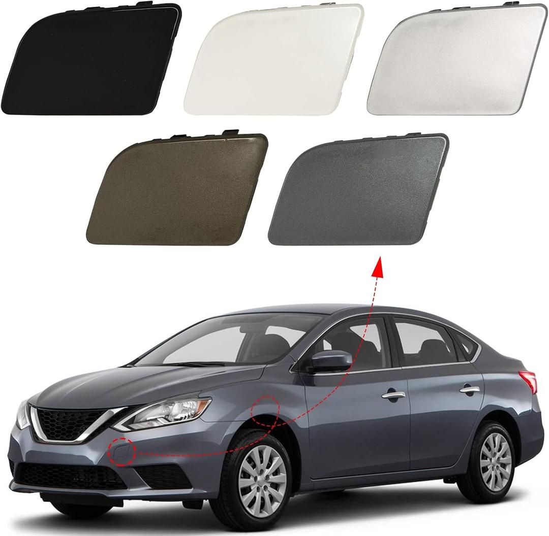 Front Bumper Tow Hook Cover Towing Eye Cap Fit for Nissan Sentra 2016 2017 2018 2019 622A03YU0H 622A0-3YU0H (Silver, left driver side) CZShiYue