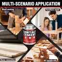 Contact Cement Adhesive 4.16 Oz, High Performance Neoprene Contact Adhesive with Brush, Flexible & Strong Bonding for Woodworking, Leather, Furniture Repairs and DIY Crafts (LDXJ-W01)