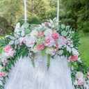 Lisuun 9FT Wedding Arch Flower Garland, Handmade Wedding Table Decorations,Head Table Floral Decor for Noble and Charming Wedding Ceremony, Dusty and Blush