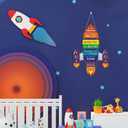 Rocket Shape Wooden Sign,Welcome to Our Playroom Door Hanger,Playroom Rules Wall Hanging,Classroom Door Decor,Colorful Motivational Quote Sign for Kids Child School Classroom Bedroom Porch