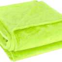 uxcell Flannel Fleece Blanket Queen Size - Soft Lightweight Plush Microfiber Bed Blanket for Sofa or Couch, Machine Washable Blankets Fleeces, Chartreuse 78x90 Inch (Yellow Green)