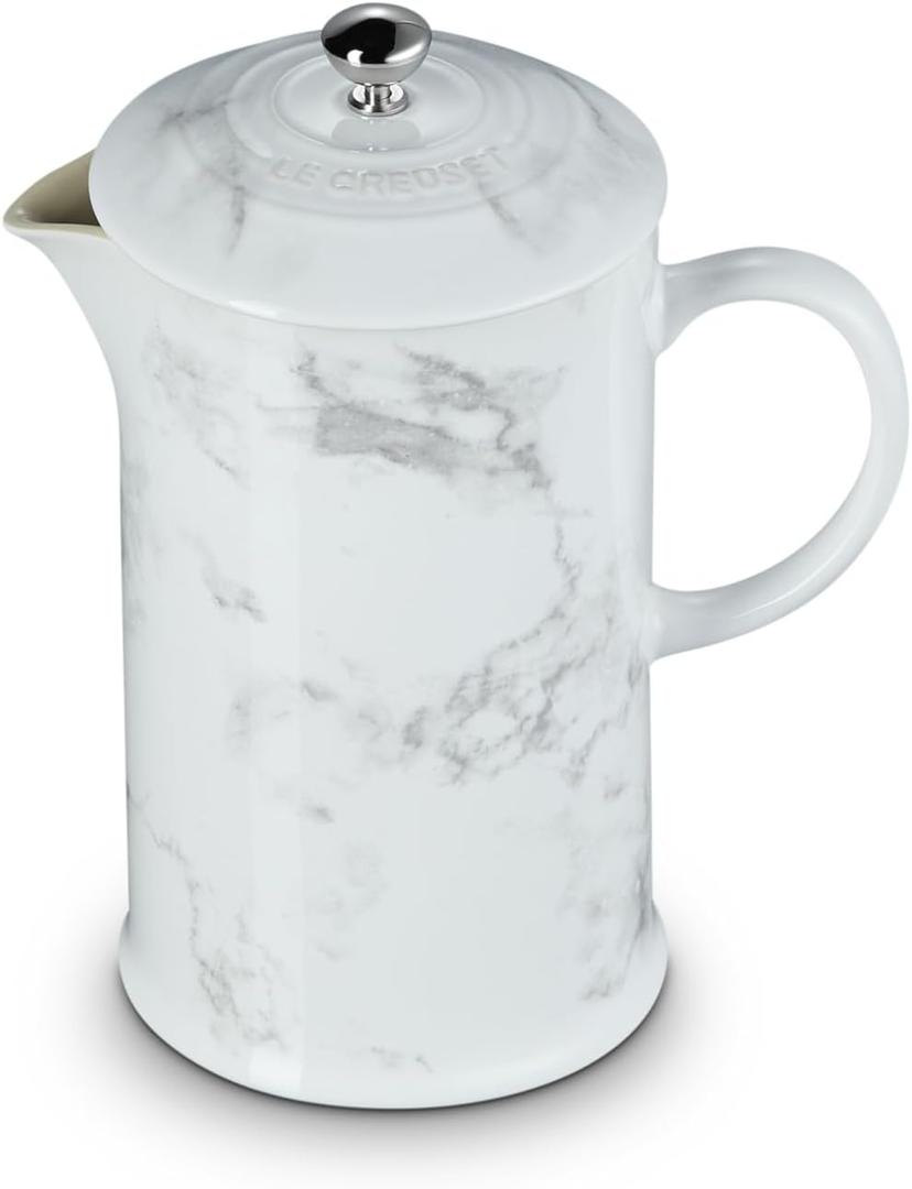 Le Creuset Stoneware 34 oz. French Press, Marble Collection