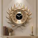 Vintage Silent Wall Clock with Metal Frame,20"×21.2"Elegant Retro Large