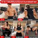 Adjustable Dumbbell Set,22lb Free Weight Set with Connector,5-in-1 Dumbbell Set for Barbells,Kettlebells,Push up Stand,Weight Plate,Fitness Exercises for Home Gym Suitable Men/Women, 22LB (11LB Pair)