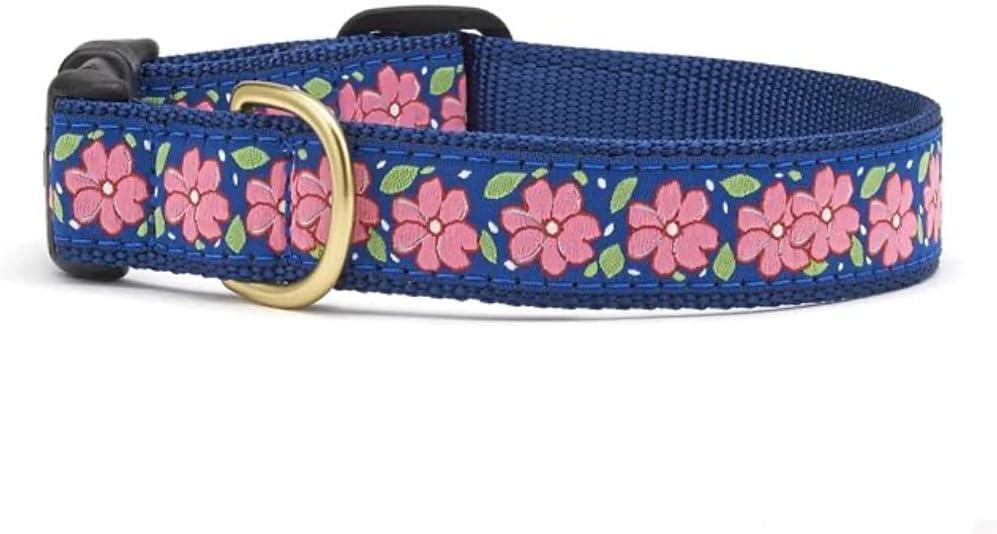 Up Country Pink Garden Pattern Dog Collar, Small (9 to 15 Inches) 5/8 Inch Narrow Width