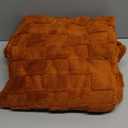 Burnt Orange Fleece Throw Blanket 5060 for Couch Sofa Bed,Super Soft Cozy Plush Microfiber Flannel Blanket with 3D Checkered Design Lightweight for Adults,Woman,Girls