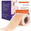 Women's Medical Soft Silicone Scar Sheets(1.6”x79”),Keloid Bump Removal,Keloid Scar Treatment hydrocolloid roll,Silicone Scar Tape for Surgical Scars Wrinkles, Pack of 2