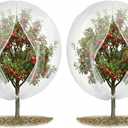 15 x15 ft Large Fruit Tree Netting Cover for Squirrels and Birds with Zipper, 2 PC Fruit Tree Covers to Protect Fruit from for Fruit Trees (White)