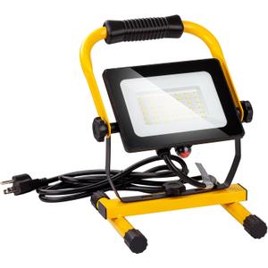 30W LED Work Light, 5000LM Portable Flood Lights, 6ft Cord with Plug & Switch IP66 Waterproof,5000K,Adjustable Working Lights for Workshop, Garage, Construction Site