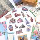 icceemee Scrapbooking Supplies Kit, Travel Diary Theme Scrapbooking Kit for Bullet Junk Journaling, Stationery, A6 Grid Notebook, Flower DIY Journaling Supplies, Birthday Craft Gift for Teen Girls