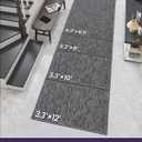 DEXI Hallway Runner Rug 3.3x6.7, Woven Braided Farmhouse Runner Carpet Indoor, Absorbent Thin Long Entryway Runners for Kitchen, Laundry Room, Patio Entrance, Dark Grey