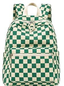 Bluboon Mini Backpacks for Girls 13" Toddler Backpack Purse School Bookbag Kawaii Backpack Women, A Corduroy Green Check