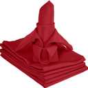 TableLinensforLess 20x20 Inch Hemmed SimplyPoly XL Cloth Napkins Set of 6 (Cherry Red)