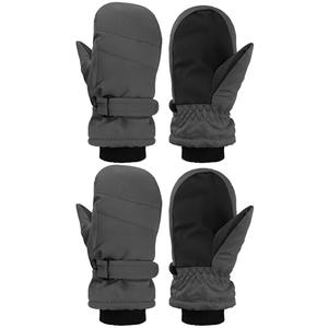 SATINIOR Kids Snow Mittens Waterproof Winter Ski Gloves Warm Thicken Snow Gloves for Girls Boys (8-12 Years,Carbon Ash,2 Pairs)