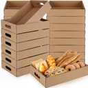 50 Pack Cardboard Trays for Food with Handles 13" x 9" x 3" Sturdy Disposable Cookie Serving Trays Bulk for Party Platters, Crafts, Fast Food, Take Out Container(Brown)