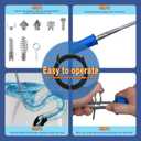 Drain Snake, Drain Auger with Drill Attachment, 16.4 Feet By 5MM Plumbing Snake Auto Feed Flexible Hair Drain Clog Remover for Kitchen, Bathrom and Shower Sink with Gloves