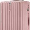 24 Inch Expandable Luggage with Wheels Checked Bag Luggage Hard Shell PC Suitcases Lightweight Travel Checked Luggage Medium Suitcase with Lock for Woman Men Travel (Pink)