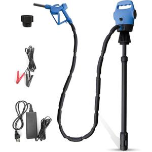 Electric Drum Barrel Pump with 120V AC/12V DC Power,55 Gallon Drum Pump with Built-in 2-Inch Bung Adapter, 5 Gallons Per Minute Flow Rate, for DEF, Diesel, Water, Antifreeze