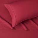 Amazon Basics Lightweight Breathable Brushed Microfiber 3 Piece Wrinkle Resistant Sheet Set with 14-Inch Deep Pockets, Twin XL, Burgundy, Solid