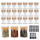 Homelike Style 1.7 oz Mini Glass Spice Bottles, 24 Pack Small Glass Jars with Airtight Lid and Leak Proof Rubber Gasket, Empty Spice Containers with Labels for Home and Kitchen