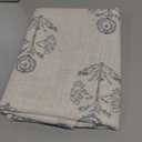 jinchan Linen Kitchen Curtains 36 Inch Floral Tier Curtains Farmhouse Cottage Core Flax Cafe Rod Pocket Country Small Window Drapes for Laundry Room Bathroom RV 2 Panels Blue on Beige