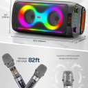 Karaoke Machine Portable Bluetooth Speaker with 2 Wireless Microphones
PA System with Disco Lights for Big Party, Outdoor, Supports USB TF AUX, Ideal Gifts for Family, Music Lover
