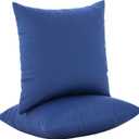 JMGBird Water-Resistant Outdoor Pillows Set of 2, 18x18 inch Durable Navy Blue Throw Pillows with Inserts for Patio Furniture
