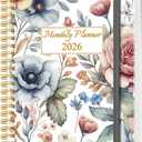 Monthly Planner 2026 - Monthly Calendar from January 2026 to December 2026, 2026 Planner with Inner Pocket, Elastic Band, 5.8" x 8.5", Colorful Large Flower