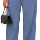 BTFBM Women's Pants 2025 Fall Elastic High Waisted Trousers Stretchy Comfy Lounge Palazzo Pant Wide Leg Sweatpants L